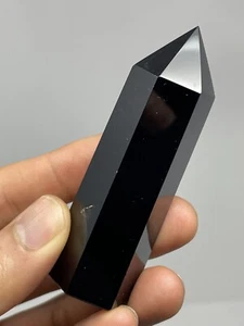 Punto de torre de obsidiana negra natural ¡2,2 oz! Protección Limpieza Reiki S7 - Imagen 1 de 9