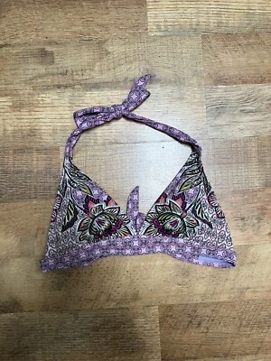 Top de traje de baño tropical rosa púrpura talla XS Foto 1 de 4