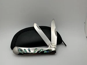 Boker Magnum Folding Knife 01RY035 Abalone Handles Excellent - Picture 1 of 15