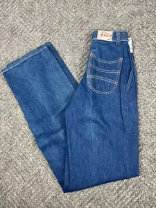 Vintage 70's Levi’s Sprinter Patch Student Jeans Size 23x35 Blue Dark Flare NOS - Picture 1 of 16
