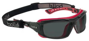 Bolle ULTIM8 Safety Glasses, Black/Red Frame, Foam Gasket, Gray Anti-Fog Lens - Picture 1 of 4