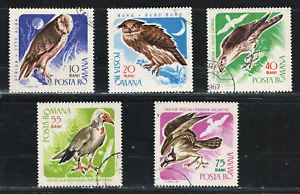JUEGO DE SELLOS MNH precancelados muy finos de Rumania 1967 Scott # 1899-1903 "Pájaros" - Imagen 1 de 2