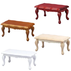 Muebles miniatura de madera para casa de muñecas 1:12 mesa auxiliar de café té habitación de diseño - Imagen 1 de 21
