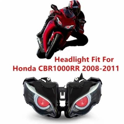 KT LED Headlight Assembly For Honda CBR1000RR 2008-2011 Red Eagle Eye Headlamp - Image 1 of 4