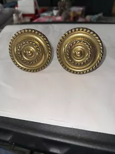 Pair of Vintage Brass Curtain Tie Backs - Picture 1 of 4