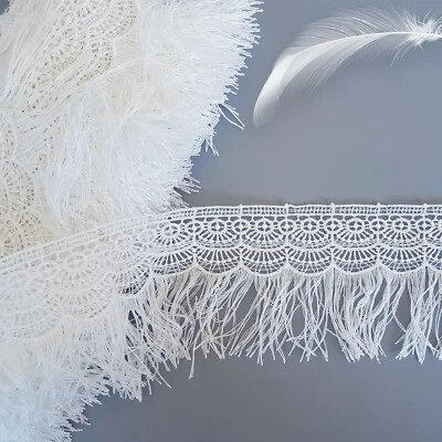 1Mtr. Fransen Band 90mm Spitzenband Fransen-Borten Meterware  - Bild 1 von 2