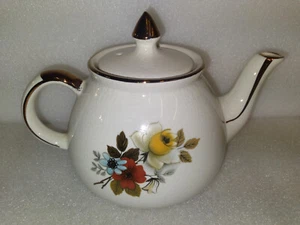 GIBSONS English Teapot Staffordshire England Wide 2 Cup TEA POT 4" T & 7" W - Picture 1 of 10