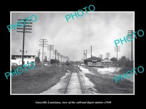 OLD LARGE HISTORIC PHOTO OF GARYVILLE LOUISIANA RAILROAD DEPOT STATION c1940 - Picture 1 of 1
