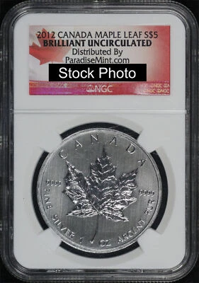 2012 Canada $5 Silver Maple Leaf NGC Brilliant Uncirculated ParadiseMint - Image 1 of 2