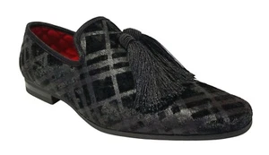 La Milano Vaughan Men's Slip On Black Velour Loafer A121174 - Picture 1 of 2