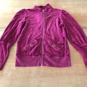 Juicy Couture Track Jacket Women XL Purple Full Zip Button Pocket Y2K Athleisure - Picture 1 of 14