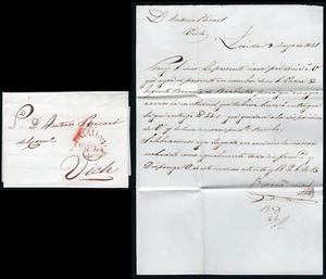 Lérida - Prefilatelia - PE 12R - 1841 - Carta a Vich + porteo "7" - Bild 1 von 1