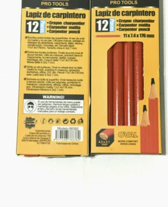 24x Lápices de carpintero,albañil,cerrajerro de forma ovalada en caja - Imagen 1 de 2