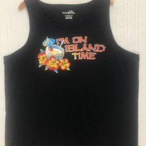 Trader Bay Island Time Graphic Tank Top Tropical Vacation Sleeveless XL - Picture 1 of 8