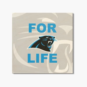 Carolina Panthers For Life NFL Sport 4'' X 4'' Square Wooden Coaster - Picture 1 of 3