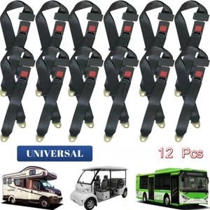 12Pack Universal Truck Car Lap Seat Belts 2 Point Adjustable Single Seat Lap new - Picture 1 of 13
