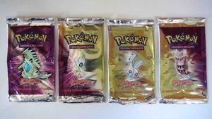 Pokemon Empty NEO DESTINY Booster Pack Wrappers x4 (2002) - Picture 1 of 3