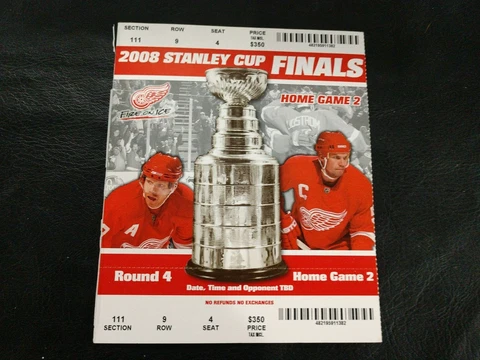 STANLEY CUP 2008 FINALS two ticket red wings pittsburgh penguins Crosby Cover