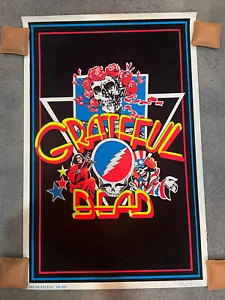 Vintage Jerry Garcia Grateful Dead Black Light Poster 1980 Funky Enterprises - Picture 1 of 3