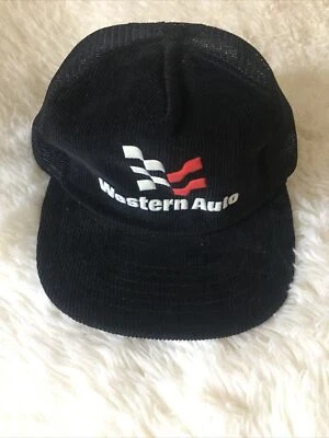 NUEVA Gorra de Camionero Western Auto Negra Malla Pana Snapback De Colección Foto 1 de 4