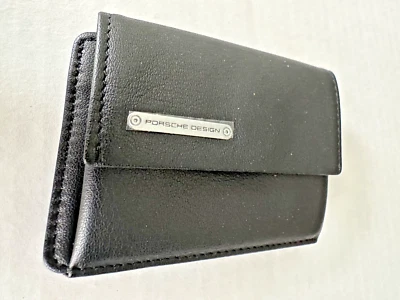 Billetera pequeña Porsche Design de cuero negro P’ 3300, nunca usada Foto 1 de 4