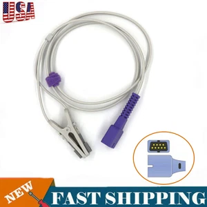 USPS Shipping-DB9 PIN Suitable for Nellcor Oximax Spo2 Sensor Adult Ear Clips 1M - Picture 1 of 12