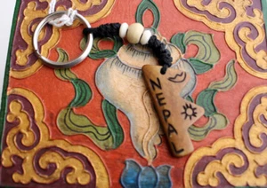 Nepal Carved Bone Keychain Handmade in Nepal - Picture 1 of 8