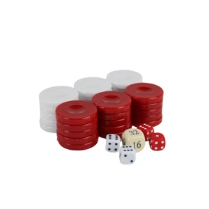 Acrylic Red Backgammon Pieces 26 mm - Picture 1 of 3