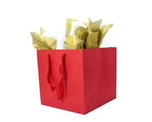 4 Pack Large Red Gift Bags with Handles &Tissue Paper 9.84 inch Square Giant ... - Picture 1 of 8