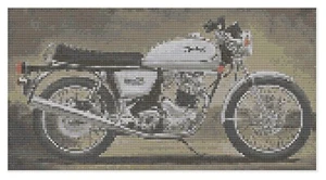 Patrón de punto de cruz de Florashell - motocicleta interestatal Norton Commando - Imagen 1 de 1