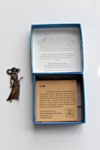 Hand & Hammer Historical Ladies Golfing Brooch Sterling Silver .925 9 grams - Picture 1 of 4