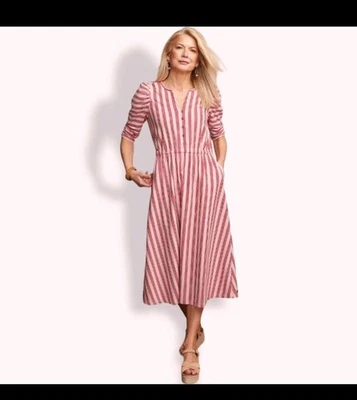 Matilda Jane Large McIntosh Candy Cane Stripe dress flowy holiday Christmas  - Image 1 of 4