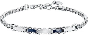 Bracciale Luca Barra Uomo Acciaio e Inserti in Ceramica Blu _BA1795 - Picture 1 of 2