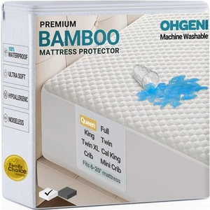 100% Waterproof Mattress Protector, Queen, Fitted Sheet with Stretchable Pock... - Picture 1 of 8