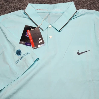 Nike Mens Tiger Woods PGA Tour Barclays Golf Course Woven Polo Shirt XXL NEW - Image 1 of 4
