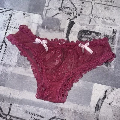 Victorias secret y2k Lace rose pink bow sexy little thing  underwear Med 2009 - Image 1 of 3