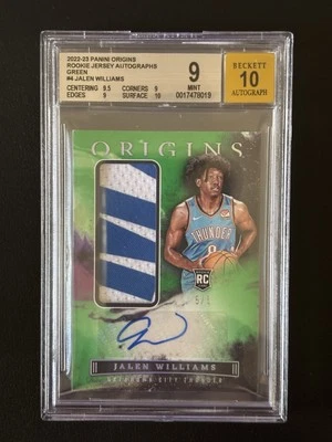 2022-23 Panini Origins Jalen Williams Rookie Jsy Auto Green RC #/5 BGS 9 MINT 🔥 - Image 1 of 3