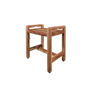EcoDecors EarthyTeak Classic 18 Zoll Tragbare Duschbank mit LiftAide Armen - Bild 1 von 9