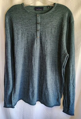 Toscano Gray Knit Henley Long Sleeve Merino Wool Blend Sweater Size XL - Image 1 of 4