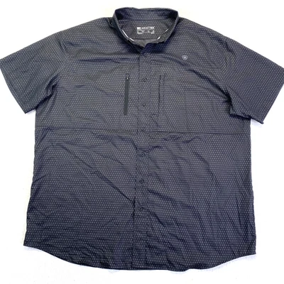 Ariat VentTEK Shirt Mens XXL Black Short Sleeve Button Front AriatTEK Outdoor - Image 1 of 4
