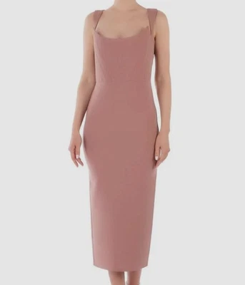 Vestido midi corsé único crepé elástico rosa para mujer Alex Perry talla 8 $1600 Foto 1 de 4