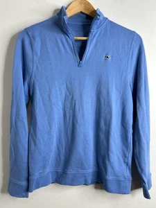 Vineyard Vines Quarter Zip Pullover Womens XL (M/L) Blue Pima Cotton Whale Logo - Picture 1 of 8