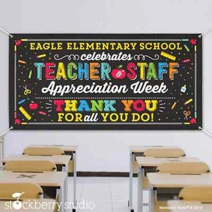 Teacher Appreciation Week Vinyl Banner Personalized Staff Thank You Sign - Picture 1 of 3