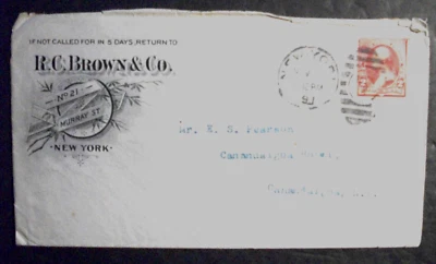 New York NY ADVERTISING R C Brown & Co. Cover Envelope, #21 Murray St. - Image 1 of 3
