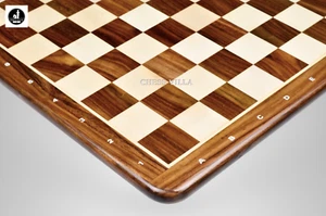 21" Luxury Chess board -Golden Rosewood & Maple-55 mm Square-Algebraic Notations - Picture 1 of 6