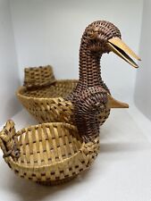 Vintage Woven Duck Table Baskets Set Of 2