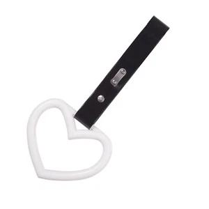 HEART WHITE BLACK JDM TSURIKAWA RING SUBWAY TRAIN BUS HANDLE STRAP CHARM DRIFT - Bild 1 von 2