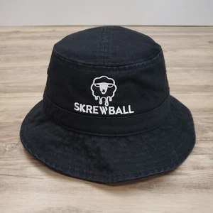 Skrewball Peanut Butter Whiskey Bucket Hat Cap S/M Black Cotton Embroidered Logo - Picture 1 of 9