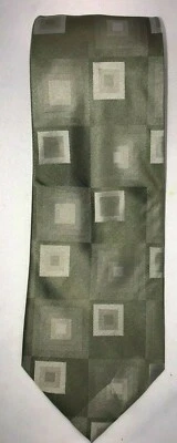 NOS Pierre Cardin  Shades of Silver Squares Silk Neck Tie 58" long - Image 1 of 3