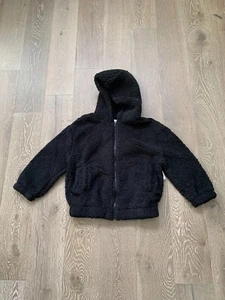 NWT Gap Teen Sherpa hoodie black size 10 - Picture 1 of 7